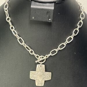 Vintage Silpada Sterling Silver 925 South Western Cross Pendant Chain Necklace